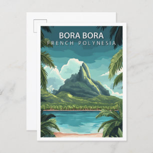 Beautiful Place Bora Bora French Polynesia Travel Postcard