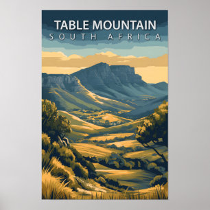 Beautiful Place Table Mountain South Africa Travel Poster