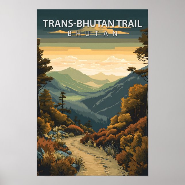 Beautiful Place Trans Bhutan Trail Bhutan Travel Poster (Front)
