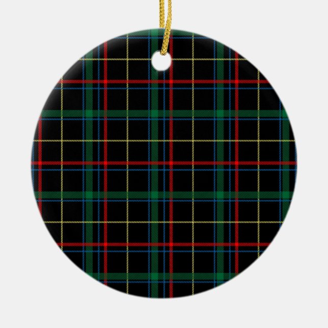 Beautiful Plaid Pattern Ceramic Ornament (Front)