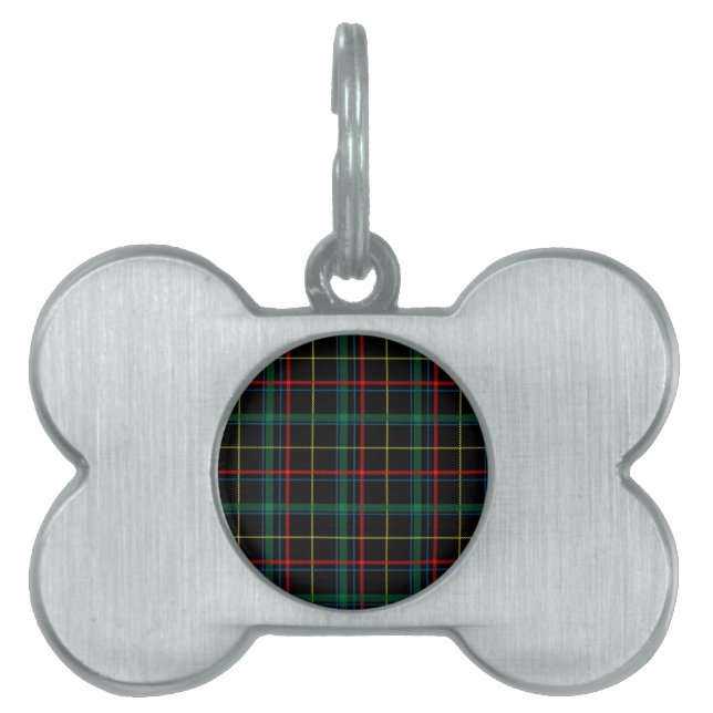 Beautiful Plaid Pattern Pet Name Tag (Front)