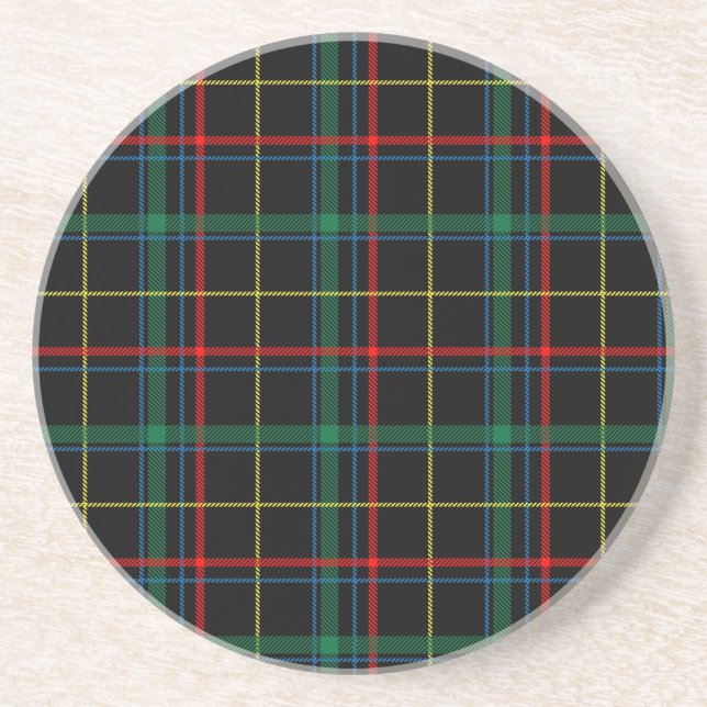 Beautiful Plaid Pattern Sandstone Coaster (Front)