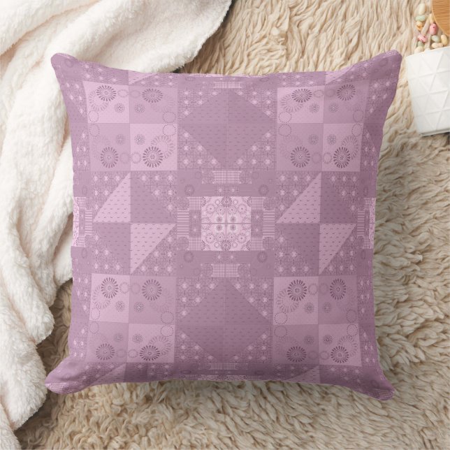 beautiful plain traditional lilac patchwork throw pillow (Blanket)
