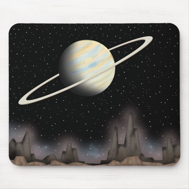 Beautiful planet standing in outer space. mouse pad (Front)