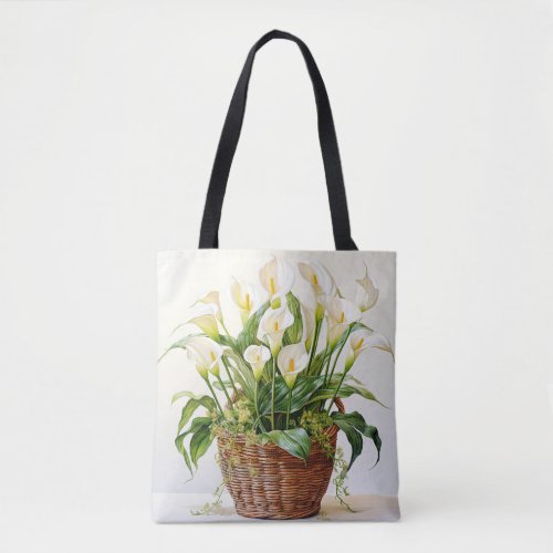 Beautiful Planted Calla Lily Flowers Tote Bag