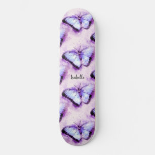 Beautiful Playful Pink Butterflies Skateboard