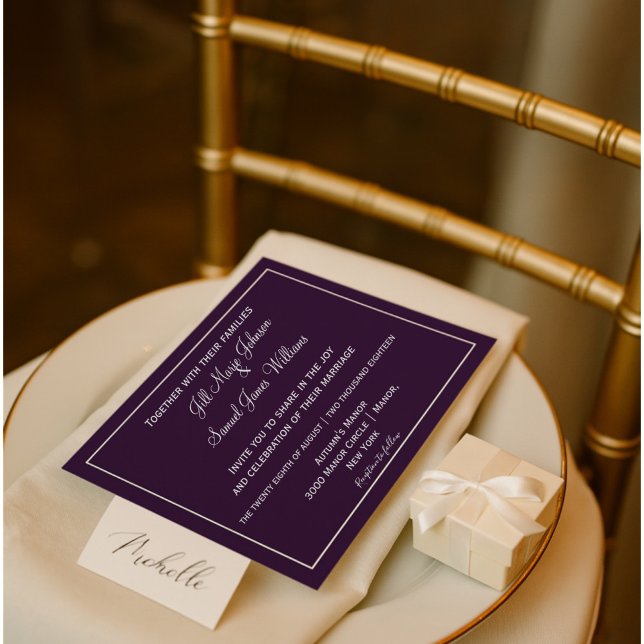 Beautiful Plum and Gray Wedding Invitation (Creator Uploaded)