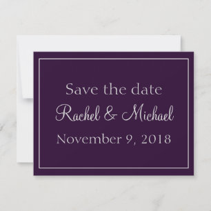 Beautiful Plum and Silver Save the Date