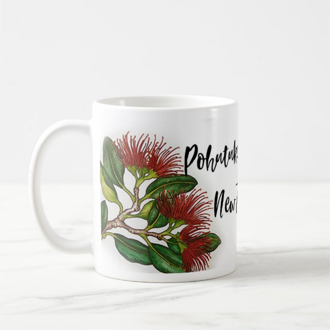 Beautiful Pohutukawa Flowers Coffee Mug (Left)