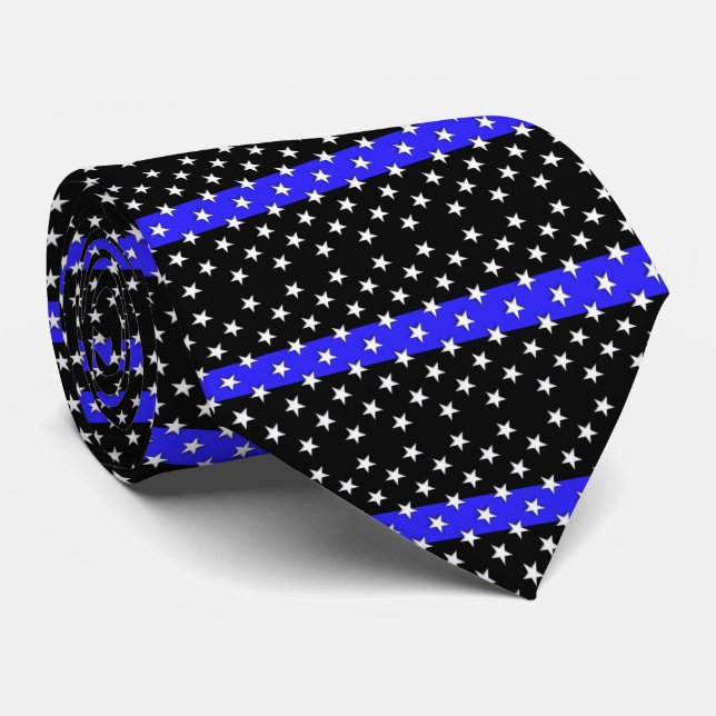 Beautiful Police Stars and Stripes Tie (Rolled)