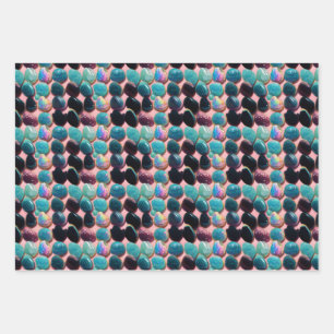 Beautiful Polished Rocks Repeating Pattern Wrapping Paper Sheets