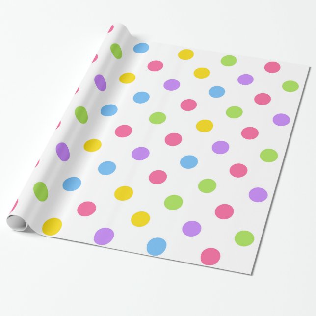 Beautiful Polka Dots Wrapping Paper (Unrolled)