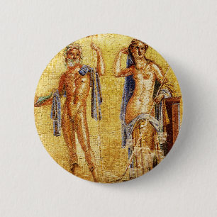 BEAUTIFUL Pompeii Mosaic Pinback Button