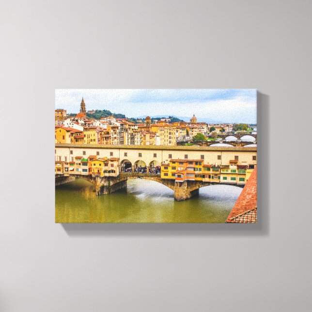 Beautiful Ponte Vecchio view, Florence, Italy Canvas Print (Front)