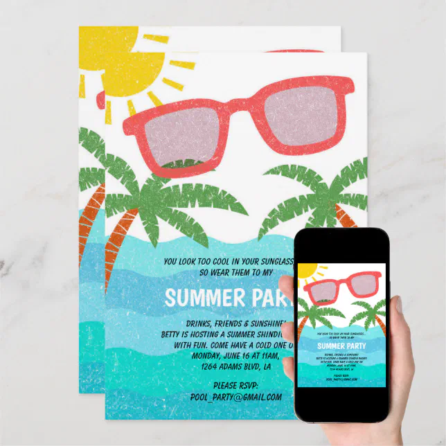 Beautiful Pool Party Summer Birthday Invitation Zazzle 5471