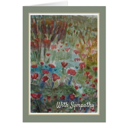 Beautiful Poppies Sympathy Card