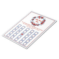 Beautiful Poppy Floral Bingo Baby Shower Game Notepad