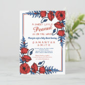 Beautiful Poppy Floral Personalized Baby Shower In Invitation (Standing Front)