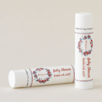 Beautiful Poppy Floral Personalized Baby Shower Lip Balm