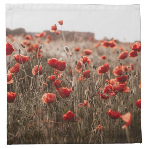 beautiful poppy flowers cloth napkin