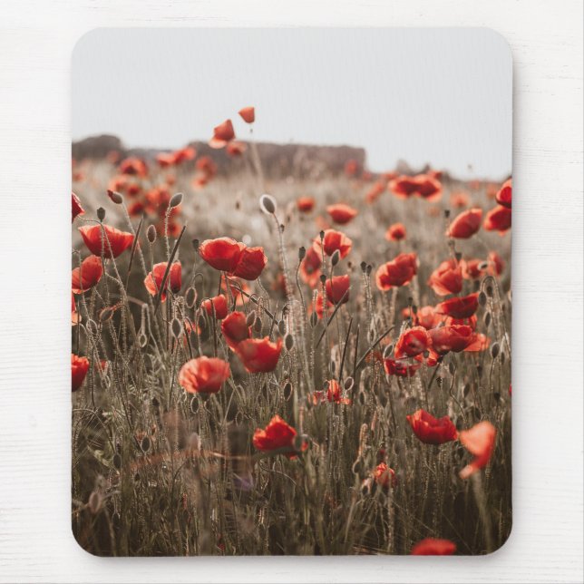 beautiful poppy flowers mouse pad (Front)