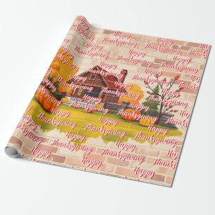Beautiful Popular Happy Thanksgiving Fall Wrapping Paper