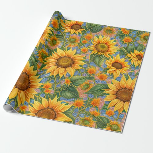 Beautiful Popular Sunflower Collection Wrapping Paper