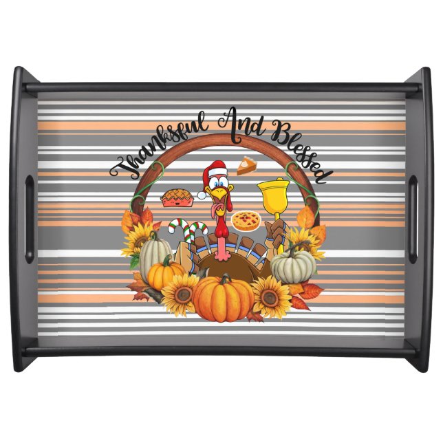 Beautiful Popular Thanksgiving Autumn Collection Serving Tray (Front)