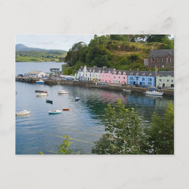 Beautiful port and sailboats with reflections in 2 postcard (Front)