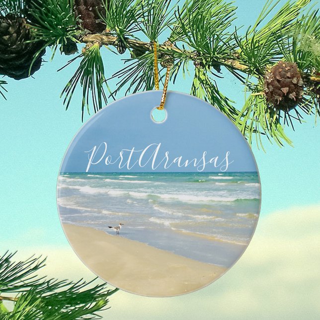 Beautiful Port Aransas Beach Ceramic Ornament (Creator Uploaded)
