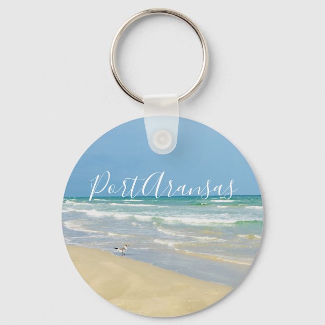 Beautiful Port Aransas Beach Keychain (Front)