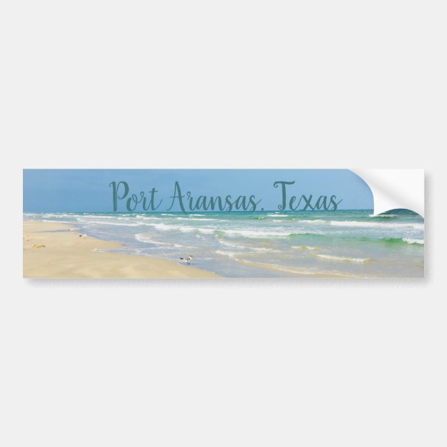 Beautiful Port Aransas Texas Beach Bumper Sticker (Front)