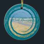 Beautiful Port Aransas Texas Beach Ceramic Ornament<br><div class="desc">Beautiful beach photography showing the serene beauty of the Port Aransas seashore. A pretty sandpiper stands at the edge of the lovely blue green waters in a cool swirl of ocean on a sunny day. Perfect seaside photograph to show people how this beautiful Texas beach town has been restored and...</div>