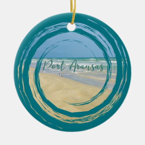 Beautiful Port Aransas Texas Beach Ceramic Ornament