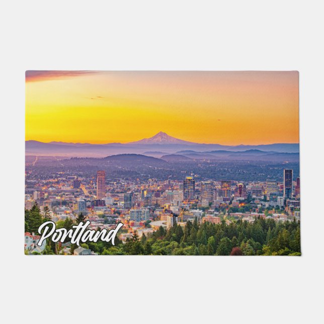 Beautiful Portland, Oregon, At Sunset Doormat (Front)
