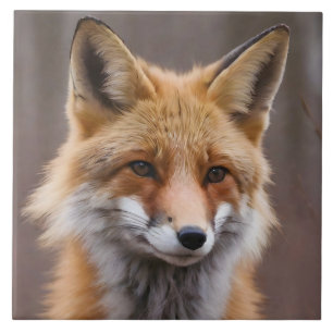 Beautiful Portrait of Red Fox in Wilderness 4a Ceramic Tile