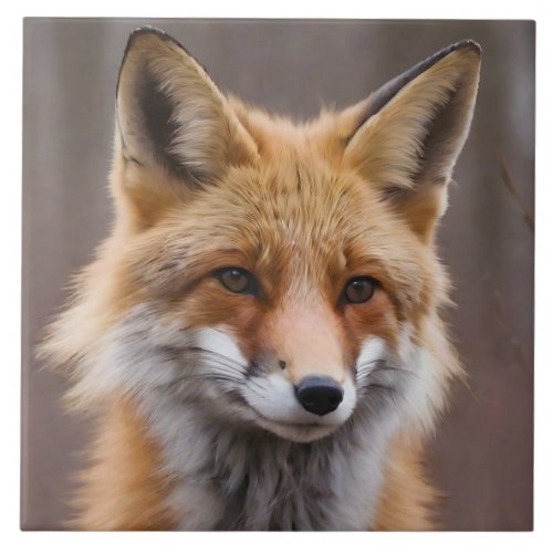 Beautiful Portrait of Red Fox in Wilderness 4a Ceramic Tile