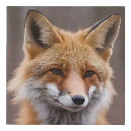 Beautiful Portrait of Red Fox in Wilderness 4a Faux Canvas Print