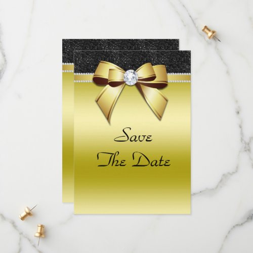 Beautiful Posh Gold  Black Jewel Birthday Save The Date