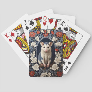 Beautiful Possum William Morris Inspired Floral Poker Cards