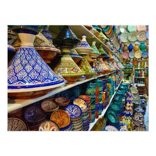 Beautiful Pottery in the Souks _Marrakech Morocco Photo Print