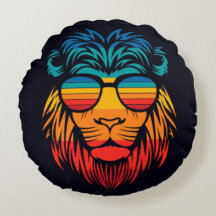 beautiful pouf with lion design