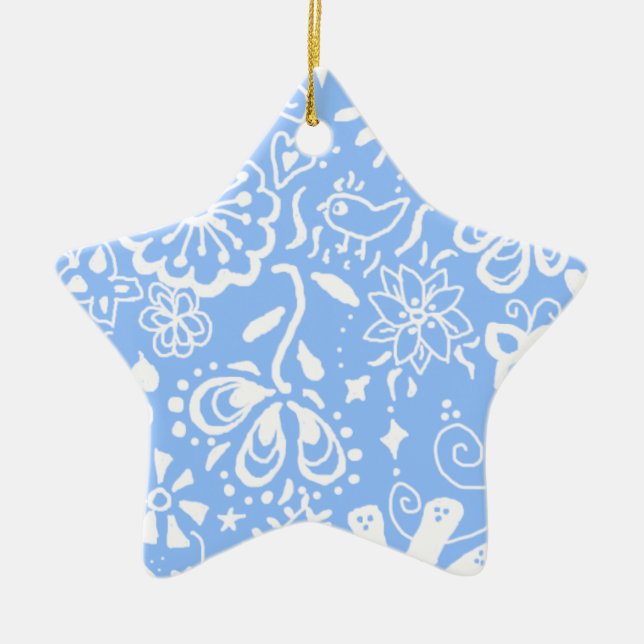 Beautiful Powder Blue Star Ornament Decoration (Front)