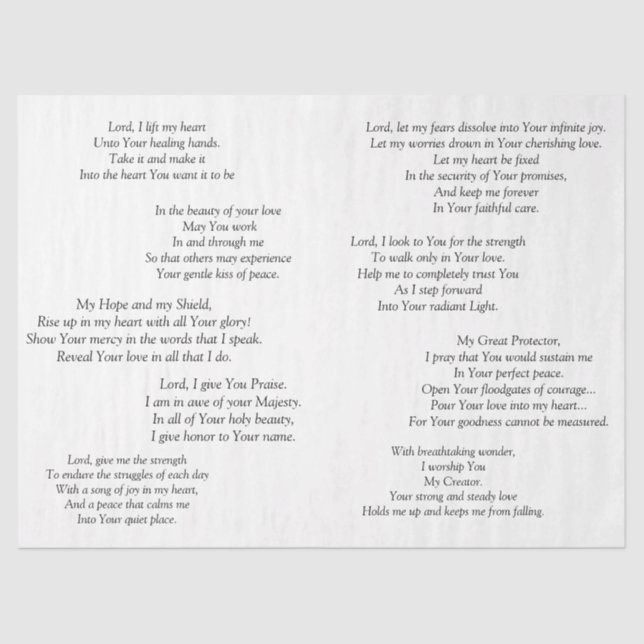 Beautiful Prayers Decoupage’ Tissue Paper (Front)