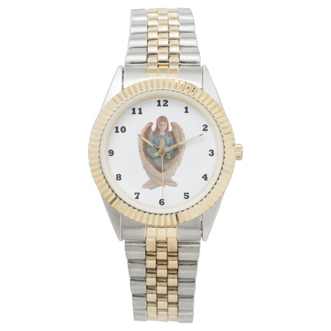 Beautiful Praying Angel two tone watch (Front)