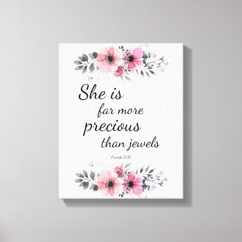 Beautiful Precious Scripture Bible Verse Inspired Canvas Print