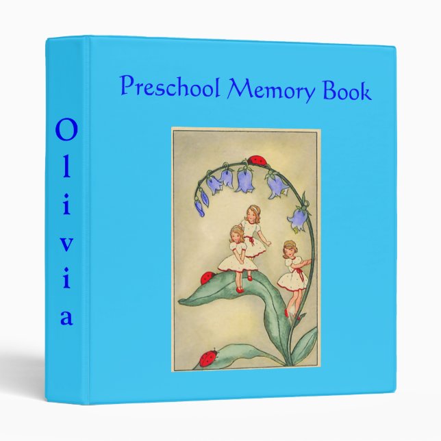 Beautiful Preschool Memory Book Binder -Vintage (Front/Spine)