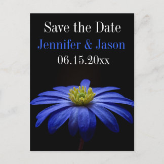 Beautiful Pretty Blue Flower Save Date Postcards