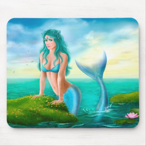 Beautiful princess_ fantasy mermaid mouse pad
