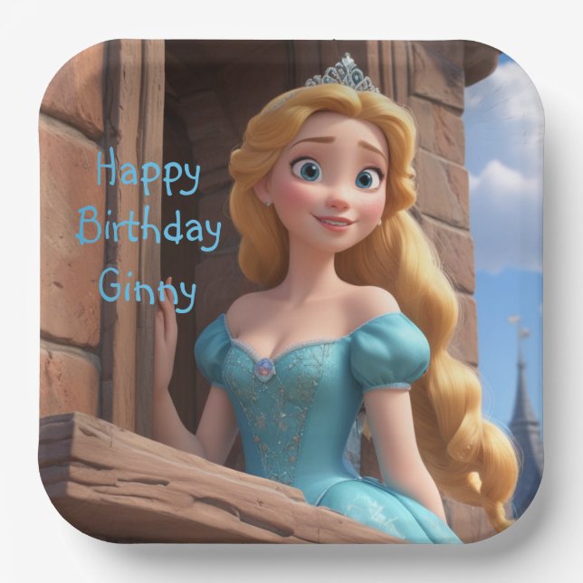 Beautiful Princess Paper Plates (Front)